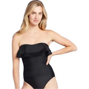 Kona Sol Women's Black Strapless Swimsuit Size Medium